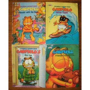 Vintage 4PC LOT Garfield coloring and activity books BRAND NEW